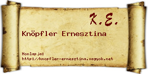 Knöpfler Ernesztina névjegykártya
